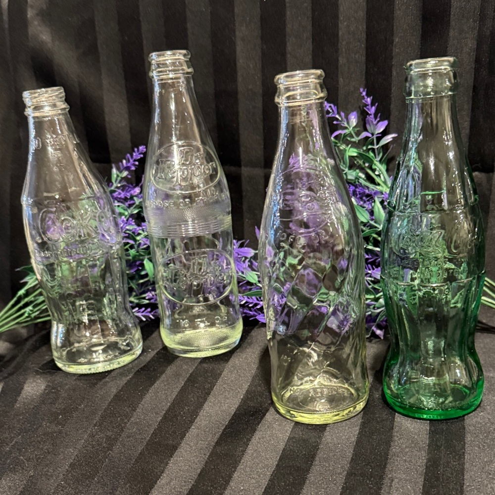 Two Vintage Coca-Cola Bottles, One Pepsi  Bottle & One Dr Pepper Bottle